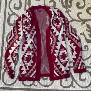 Tribal pattern cardigan
